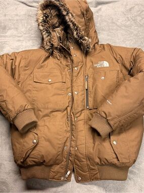 Y2K North Face McMurdo Men's Brown Puffer Jacket Hyvent, Cityscape Liner - MINT